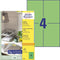 Avery gekleurde universele etiketten formaat 105 x 148 mm (b x h) 400 stuks groen