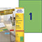 Avery gekleurde universele etiketten formaat 210 x 297 mm (b x h) 100 stuks groen