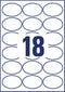 Avery J8102-10 Ovaal Etiket 63.5x42.3mm Wit - 180 etiketten