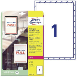 Avery L9001-10 printeretiket Wit Zelfklevend printerlabel