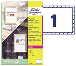 Avery L9002-10 printeretiket Wit Zelfklevend printerlabel