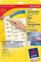 Avery printeretiketten Adresetiketten, Inkjet, Transparant, 525pcs.