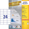 Avery printeretiketten AVERY ZWECKFORM universele etiketten 70 x 37 mm, 3474 (verpakking 2400 stuks)