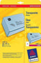 Avery printeretiketten Transparante Adresetiketten, Laser, 25pcs.