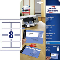 Avery - Visitekaart avery c32015-25 85x54mm 260gr mat 200 stuks