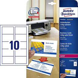 Avery - Visitekaart avery c32016-25 85x54mm 220gr 250 stuks