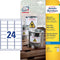 Avery weerbestendige etiketten 635 x 339 mm (b x h) 24 etiketten per blad 240 etiketten per doos