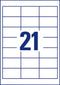Avery-Zweckform 3670 64 x 36 mm Papier Wit 2100 stuk(s) Permanent Universele etiketten Laser 100 vel DIN A4