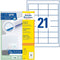 Avery-Zweckform 3670 64 x 36 mm Papier Wit 2100 stuk(s) Permanent Universele etiketten Laser 100 vel DIN A4