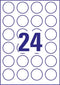 Avery-Zweckform 5080 Universele etiketten Ø 40 mm Papier Wit 1 set(s) Weer verwijderbaar Inkjet, Laser (zwart/wit), Las