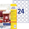 Avery-Zweckform 5080 Universele etiketten Ø 40 mm Papier Wit 1 set(s) Weer verwijderbaar Inkjet, Laser (zwart/wit), Las