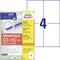Avery-Zweckform 6601 105 x 148 mm Papier Wit 260 stuk(s) Permanent Universele etiketten Laser 65 vel DIN A4