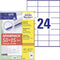 Avery-Zweckform 6602 70 x 36 mm Papier Wit 1560 stuk(s) Permanent Universele etiketten Laser 65 vel DIN A4