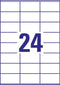 Avery-Zweckform 6602 70 x 36 mm Papier Wit 1560 stuk(s) Permanent Universele etiketten Laser 65 vel DIN A4