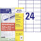 Avery-Zweckform 6605 70 x 37 mm Papier Wit 1560 stuk(s) Permanent Universele etiketten Laser 65 vel DIN A4