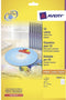 Avery-Zweckform CD-etiketten L6043-25 Ø 117 mm Papier Wit 50 stuk(s) Permanent Ondoorzichtig Inkt, Laser