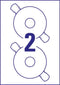 Avery-Zweckform CD-etiketten L6043-25 Ø 117 mm Papier Wit 50 stuk(s) Permanent Ondoorzichtig Inkt, Laser