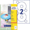 Avery-Zweckform CD-etiketten L6043-25 Ø 117 mm Papier Wit 50 stuk(s) Permanent Ondoorzichtig Inkt, Laser