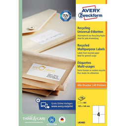 Avery Zweckform - Etiket avery lr3483 105x148mm a6 wit 400 stuks