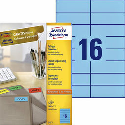 Avery Zweckform - Etiket az 3453 105x37mm blauw 1600 stuks