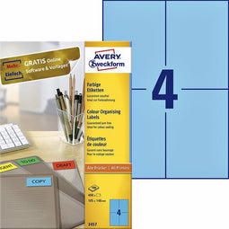 Avery Zweckform - Etiket az 3457 105x148mm a6 blauw 400 stuks