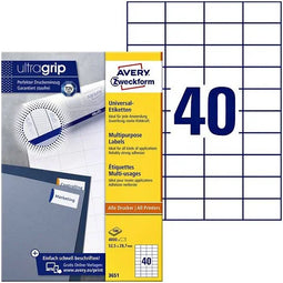 Avery Zweckform - Etiket az 3651 52.5x29.7mm wit 4000 stuks