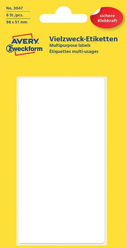 Avery Zweckform - Etiket avery zweckform 3047 98x51mm wit 6 stuks