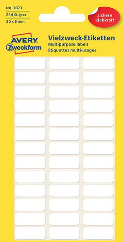 Avery Zweckform - Etiket avery zweckform 3073 20x8mm wit 234 stuks