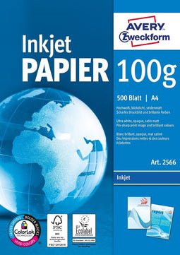 AVERY Zweckform - Inkjet Papier A4 - Bright White - 500 vellen