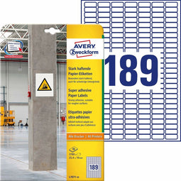 Avery-Zweckform L7871-20 ( 25.4 x 10 mm, Wit, 3780 stuk(s), Permanent hechtend, Sterk hechtend