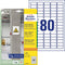 Avery-Zweckform L7872-20 ( 35.6 x 16.9 mm, Wit, 1600 stuk(s), Permanent, Sterk hechtend