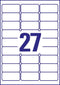 Avery-Zweckform L7874-20 ( 63.5 x 29.6 mm, Wit, 540 stuk(s), Permanent, Sterk hechtend