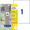 Avery-Zweckform L7877-20 ( 210 x 297 mm, Wit, 20 stuk(s), Permanent, Sterk hechtend