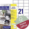 Avery-Zweckform - Permanente Universele Etiketten - Wit - 70 x 42.3 mm - 210 labels