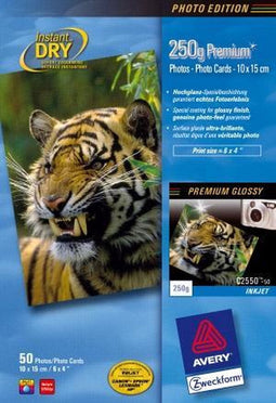 Avery-Zweckform Premium Photo Paper Inkjet C2550-50 Fotopapier 10 x 15 cm 250 g/m² 50 vellen Hoogglans