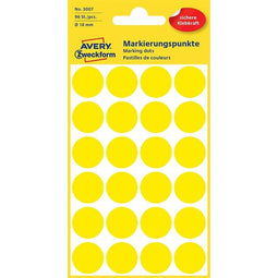 Avery Zweckform - Ronde etiketten diameter 18 mm, geel, 96 stuks