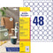 Avery Zweckform ronde etiketten, diameter 30 mm, wit, afneembaar, 480 etiketten, 10 vellen