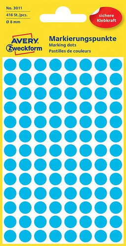Avery Zweckform - Etiket avery zweckform 3011 rond 8mm blauw 416 stuks