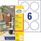 Avery Zweckform ronde etiketten, diameter 80 mm, wit, afneembaar, 60 etiketten, 10 vellen