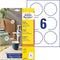 Avery Zweckform ronde etiketten, diameter 80 mm, wit, permanent klevend, 60 etiketten, 10 vellen