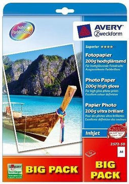 Avery-Zweckform Superior Photo Paper Inkjet BIG PACK 2572-50 Fotopapier DIN A4 200 g/m² 50 vellen Hoogglans