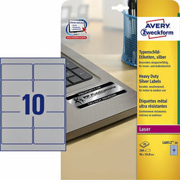 Avery Zweckform - Etiket avery zweckform l6012-20 96x50.8mm zilver 200 stuks