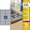 Avery Zweckform - Etiket avery zweckform l6012-20 96x50.8mm zilver 200 stuks