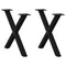 vidaXL - Salontafelpoten - 2 - st - X-vormig - 38x(42-43) - cm - staal - zwart