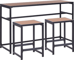 AVETRANA - Tuinset 2-zits - Zwart/Lichthout - Staal