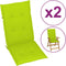 vidaXL - Tuinstoelkussens - 2 - st - hoge - rug - 120x50x3 - cm - stof - heldergroen