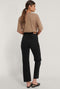 NA-KD Straight High Waist Jeans - Ruwe Zomen - Washed Black - Maat EU 44