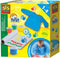 SES Creative - My First - Vingerverf set met Kliederschort - 4 kleuren Vingerverf (4x110ml) met Verfschort en Papier - Goed Uitwasbaar – Glutenvrij – Speelgoed 1 tot 4 jaar