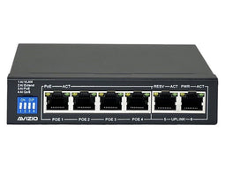 AVIZIO Switch 4x RJ45 PoE 1Gb/s + 2x RJ45 Uplink 1Gb/s