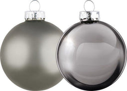 Arti Casa - Kerstballenset Glas 8 cm - Zilver - Set van 6 (6 stuks)